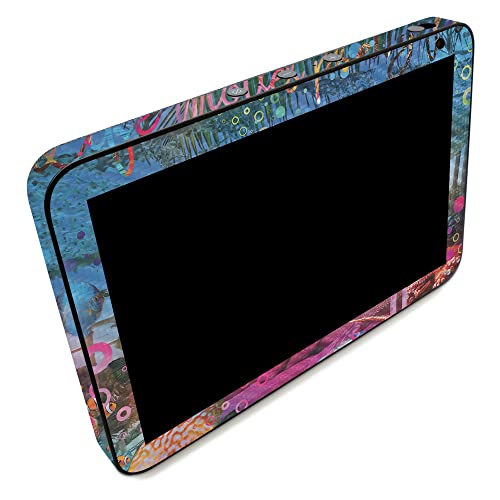 Image of MightySkins Carbon Fiber Skin Compatible with Amazon Echo Show 8 (Gen 2) - Tropical Resort | Protective, Durable Textured Carbon Fiber Finish | Easy to Apply
