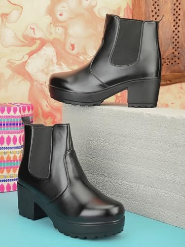 Image of XE Looks Attractive,Comfortable & Stylish Casual High Block Heel Boot For Women Ankle Length Design