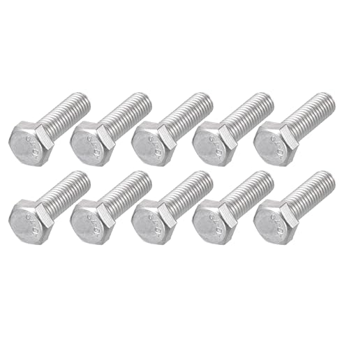 Image of METALLIXITY Hex Bolts (M5-0.8x16mm) 30Pcs, 304 Stainless Steel Coarse Fully Threaded Hex Head Screw Bolt Machine Screws - for Furniture Repair, Silver