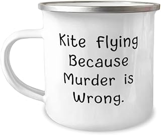 Useful Kite Flying Gifts, Kite Flying Because Murder is Wrong, Birthday Gifts, 12oz Camper Mug For Kite Flying from Friends, Kite flying present, Kite flying toys, Kite flying kit