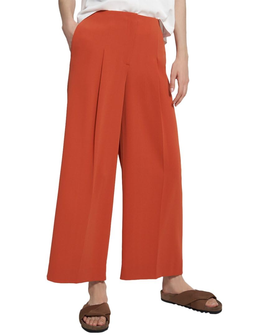 Theory Womens Relaxed Wide Leg Pleated Pant 00