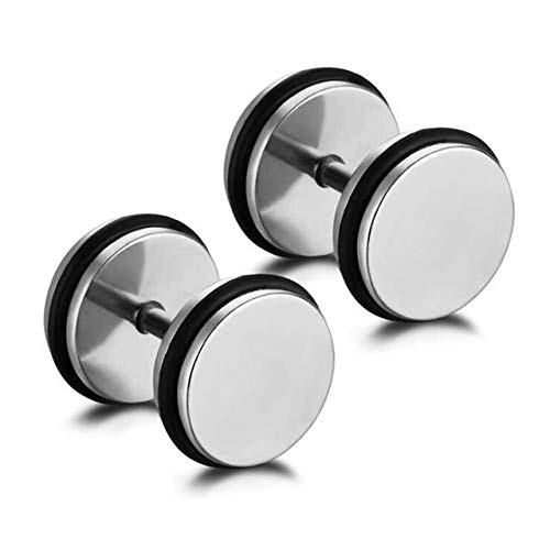 YouBella Jewellery Dumbbell Silver plated Earings for Men and Boys