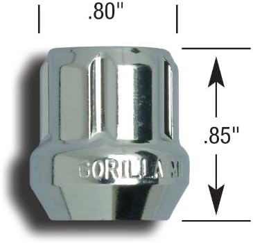 Gorilla Automotive 20083SD Small Diameter Acorn Open End Chrome 5 Lug Kit (1/2" Thread Size) - Pack of 20
