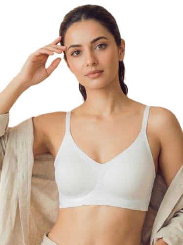 Image of Tweens Cotton Padded Bonded Bra for Women | Full Coverage Wire-Free Bra | Seamless No-Dig Comfort | Breathable Cotton | Elastic-Free Bottom Band & Side Wings | Pack of 1|