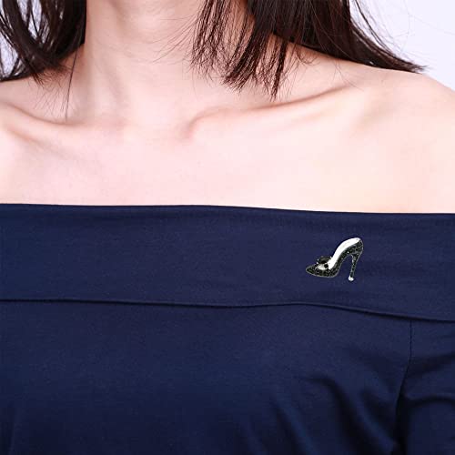 Image of High Heel Brooch Ladies Crystal Rhinestone High Heel Princess Shoes Women Stylish Charm Brooch Pin