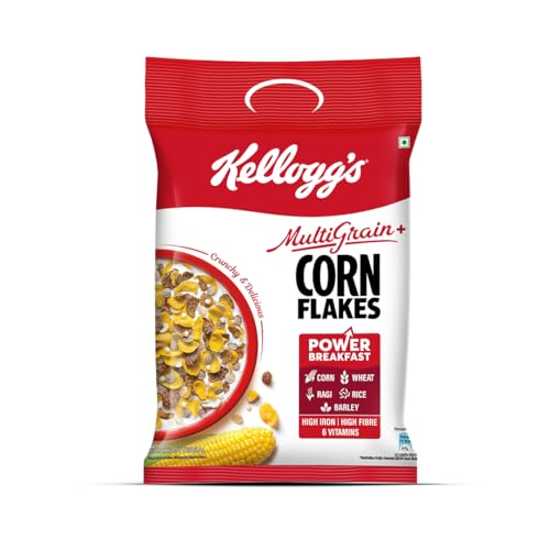 Kellogg's Multigrain plus Corn Flakes 450 G | Power of 5 Grains | 6 Vitamins | High Iron | High Fibre | Crunchy & Delicious | Protein | Only 2% Fat | Breakfast Cereal