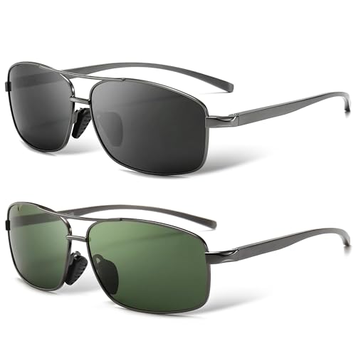 Image of SUNGAIT UV protection Ultra Lightweight Rectangular Polarized Sunglasses