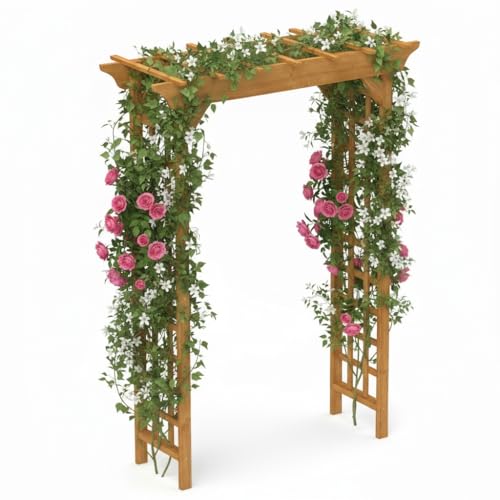 Wooden Arbor Wedding Arch for Ceremony, Garden Pergola Trellis, Rustic