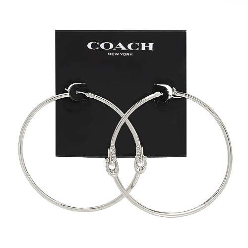COACH Women's Signature C Hoop Earrings4