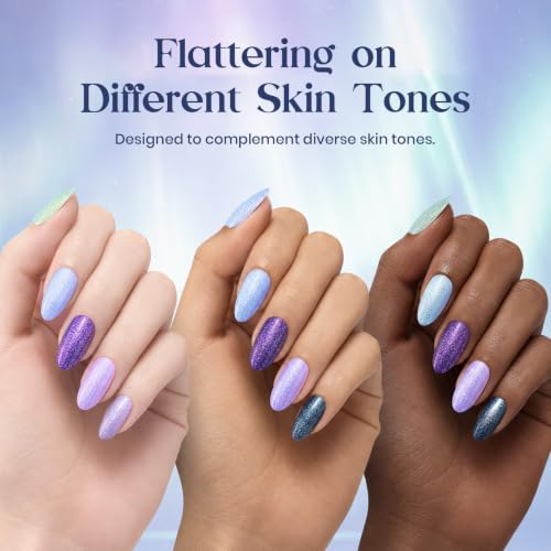 Image of Beetles Glitter Gel Nail Polish Set, Kaleido Galaxy 6 Colors Chameleon | Blue Green Purple Shimmer Gel Polish Adds A Sparkling Finish for Diy Uv Led Nail Art