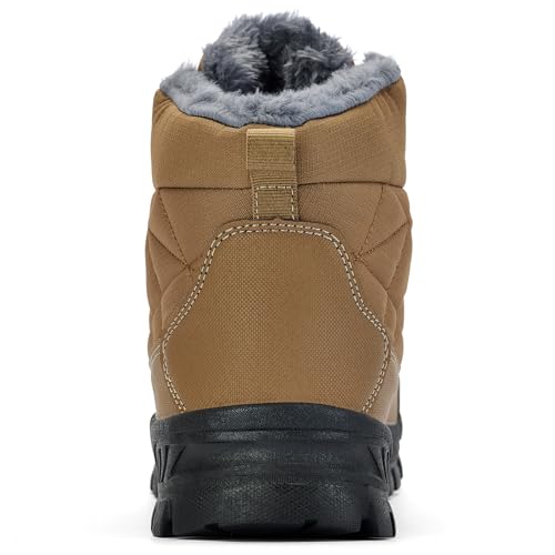 UPSOLO Men's Snow Winter Boots Lightweight Waterproof Fur Lined Anti-slip Cold Weather Shoes4