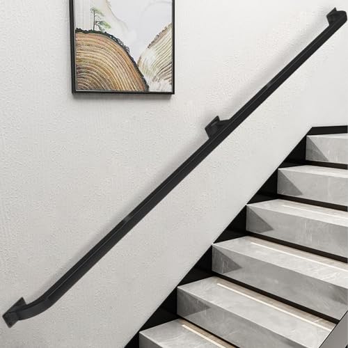 Rampe d'escalier en fer forgé de 360 cm avec surface antidérapante haute performance
