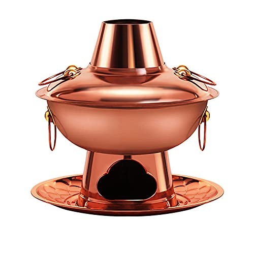 RUHEN Olla de Picnic Retro, brasero de carbón de Acero Inoxidable Engrosado, Estilo Antiguo, Ideal para cenas Familiares al Aire Libre.