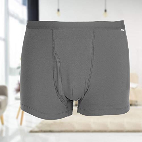 Cueca boxer de algodão lavável para incontinência urinária para homens com área frontal absorvente (