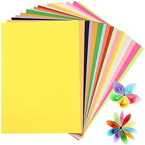 200 Sheets Coloured A4 Paper, 20 Colors Origami Papers, Colored Card A4, 80gsm Color Copy Printer Paper, Kids Handcraft Paper for Handmade Arts and DIY Crafts Projects