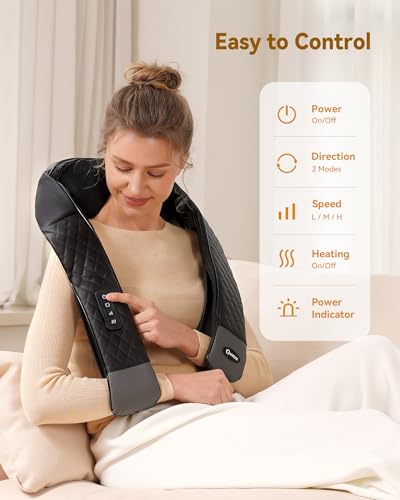 Image of KNQZE Shiatsu Cordless Neck and Back Massager with Heat, Rechargeable Neck and Shoulder Massager, 4D Deep Tissue Kneading Massage for Leg, Full Body Muscle Pain Relief, 2026 Upgraded Ergonomic Design