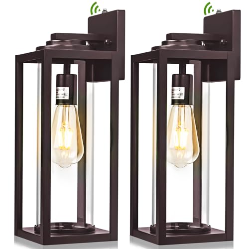 Image of FILIYANO Large Dusk to Dawn Outdoor Wall Lights, Oil Rubbed Bronze, 2 Pack