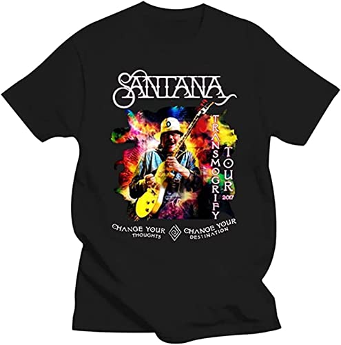 Photo de Carlos Santana Transmogrify USA Tour Black T-Shirt Printed Tee Graphic Top for Men Shirt L