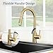 Hotis Gold Kitchen Faucet with Pull Down Sprayer, High Arc Stainless Steel Sink Faucet, Brushed Gold Bar Faucet Fit for 1 Hole Sink, Easy Install for Kitchen Farmhouse RV, HT-KBD101G