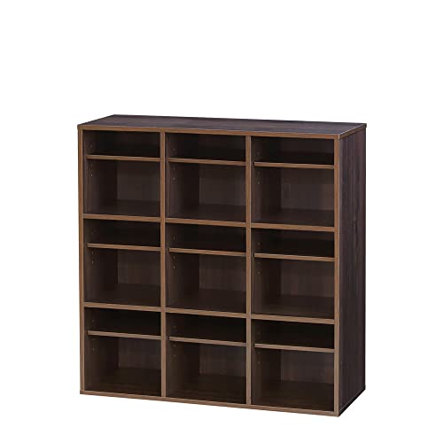 LOOKIT シューズラック 3列3段 9人用 靴箱 シューズボックス 木製 ブラウン NF-SR0909-9