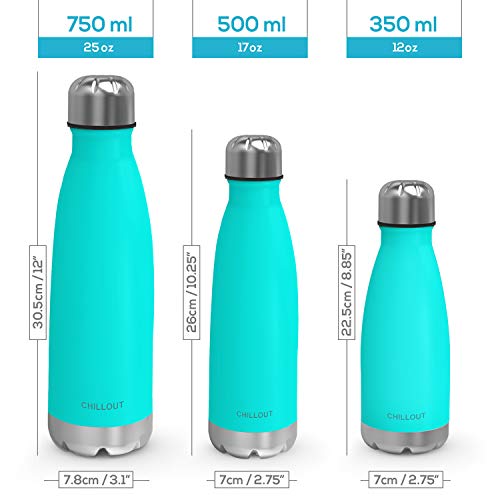 Image of CHILLOUT LIFE 17oz Insulated Stainless Steel Water Bottle, Leak Proof
