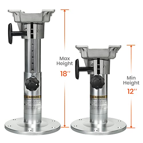 Leader Accessories Aluminum Adjustable Height Locking Boat Seat Pedestal (Pedestal Ii) #TOP2