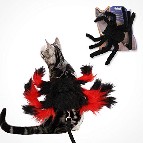 Qudai Trela do cão com aranha Pet Dog Halloween Costume Pet Cosplay Roupas Decoração Halloween Dress