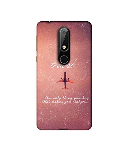 Image of Travel Design 3D Printed Hard Back Case Cover for Nokia 6.1 Plus, Multicolor