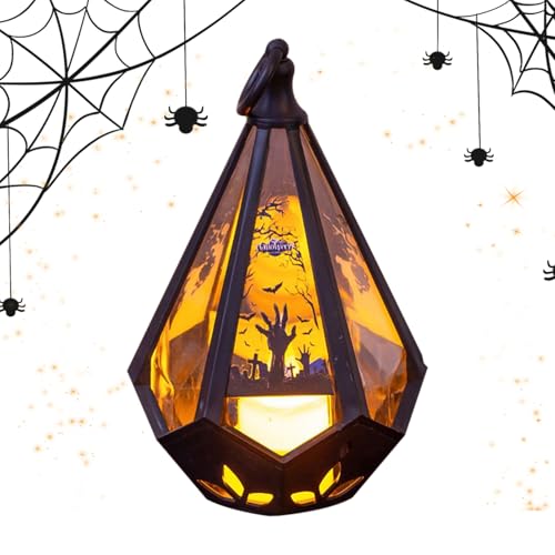 Linternas Decorativas Halloween Interior | Castillo Jardín Luz Mano Bruja Espeluznante | Linterna con Pilas para Jardín Interior Exterior | Decoración Halloween Camping Césped Patio Trasero
