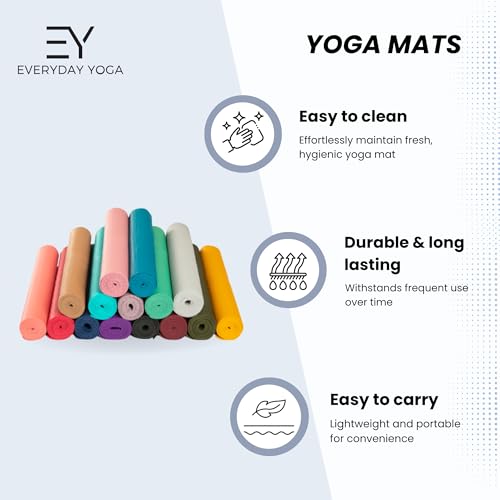 Everyday Yoga Mat 72 Inch 3mm – Premium Yoga Gear, Non-Slip Design & Lightweight Support for Home, Studio & Mindful Practice - Aqua by Everyday Yoga - Image 3
