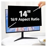 LINGDSWULING Blickschutzfolie 24 Zoll Für 16:9 Monitor Anti-Blaulicht Displayschutz Abnehmbarer Blendschutz Sichtschutzfolie 360° Für 14(13.3inch/29.4x16.5 cm)