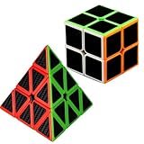 Juego de Cubos rápidos de Fibra de Carbono 2x2x2 3x3x3 pirámide Cubo mágico Cubo Rompecabezas Juguetes artículos para Fiestas de cumpleaños Regalos para Rellenar Calcetines Regalo para Adolescentes