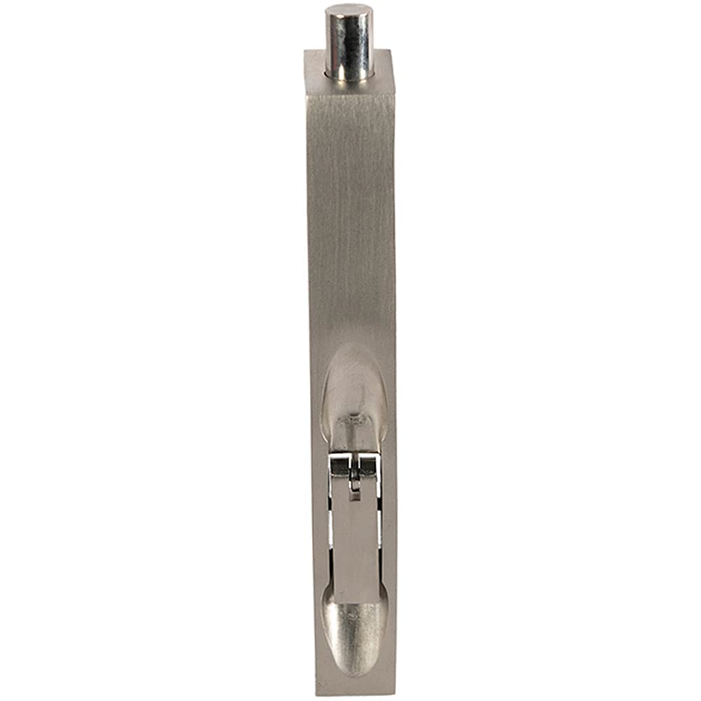 Lever Action Flush Door Bolt With Flat Keep Plate 152 X 20Mm Satin Nickel 5056492570540