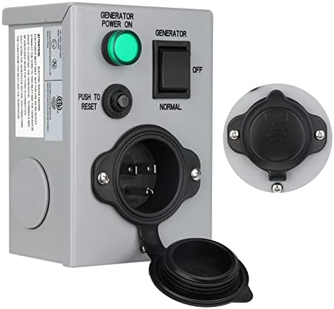 Sprance 15 Amp Generator Transfer Switches, UL/ETL Listed Generator Manual Transfer Switch with Circuit Breaker- Prewired