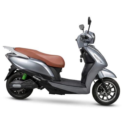 Image of AMO Feisty E1 Electric Scooter, Low Speed, Non-RTO, 60-70 Km Range, Lithium-ion Battery, with Portable Charger (Grey)