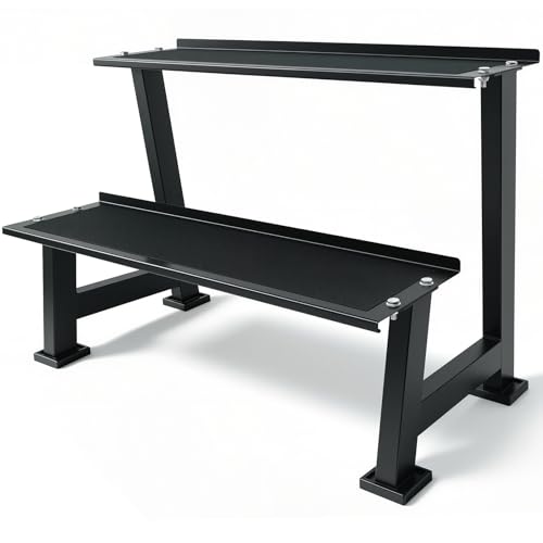 Kettlebell Storage Rack, 2-Tier Dumbbell and Kettlebell Rack for Home