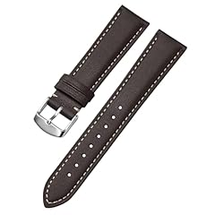 Dark Brown/Beige Stitch-Silver Buckle