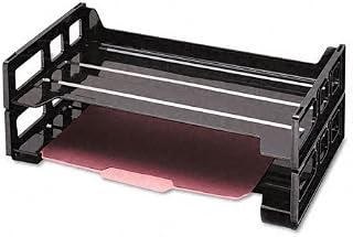 Universal - Side Load Legal Desk Tray, Two-Tier, Plastic, Black - Pack of 12