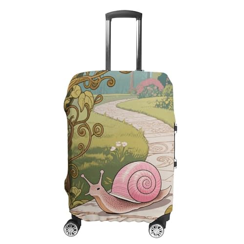 Snail (Art Nouveau) Elastic Luggage Cover Suitcase Protector for 19-32 Inch Suitcases | Universal Stretchable Travel Bag Cover | Anti-Scratch, Washable with Zipper Closure XL