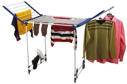 CIPLAPLAST BRC-726 Smart Cloth Dryer | Alloy Steel Cloth Drying Stand, Exquisite Designed | Indoor/Outdoor Standing Movable Cloth Dryer Rack | (Blue)