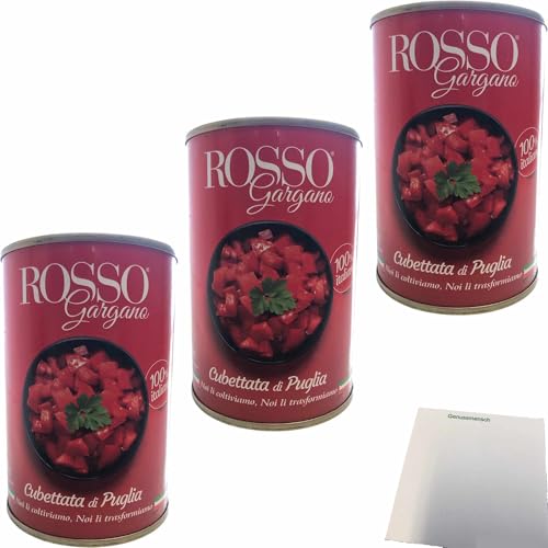 usy Bundle für Rosso Gargano Cubetta di Puglia Tomaten in Stücke 3er Pack (3x400g Dose) + usy Block