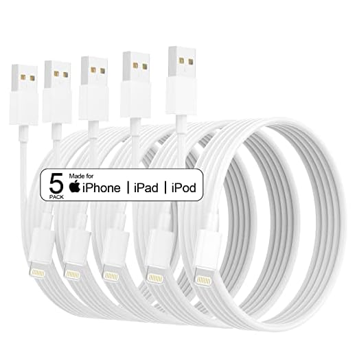 iPhone Charger [Apple MFi Certified] 5pack 10FT Long Lightning Cable Fast Charging High Speed Data Sync iPhone Charger Cord Compatible iPhone 14/13/12/11 Pro Max/XS MAX/XR/XS/X/8/7/Plus iPad (White)