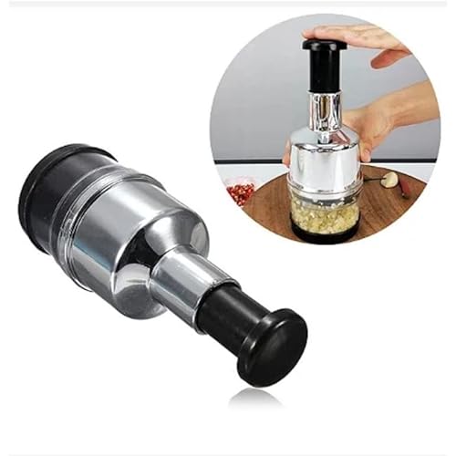 Triturador Manual Para Cebola Alho Vegetais Aço Inox Prateado
