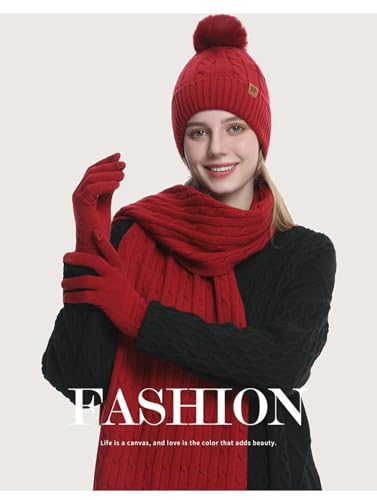 Set Gorro Bufanda Guantes Tejido De Lana Tres Piezas Gris 4