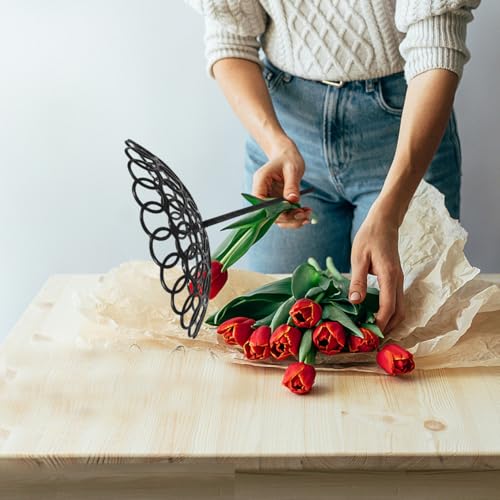 VILLFUL 5Pcs Plastic Bouquet Holder 26 x 26 x 15cm Portable Flowers Packaging Tools Bouquet Rack Fixed Stand for Floral Arrangements Black Florist Supplies by VILLFUL - Used condition - Image 2