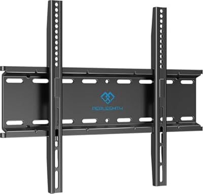 PERLESMITH Fixed TV Wall Mount Bracket, Low Profile Design for Most 26-60 inch LED LCD OLED-4K Flat Screen TVs up to 115lb, Ultra Slim Fixed TV Mount with Max VESA 400x400mm Fits 16 inch Wood Stud
