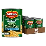 Del Monte FRESH CUT 50% Reduced Sodium Golden Sweet Whole Kernel Corn, Canned Vegetables, 12 Pack, 15.25 oz...