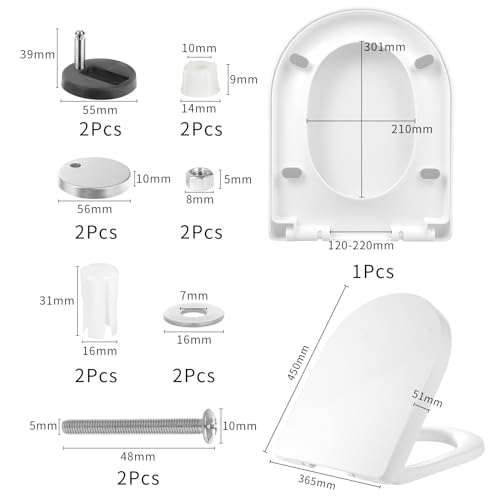 KEESIN Sedile per wc, sedile per wc a chiusura