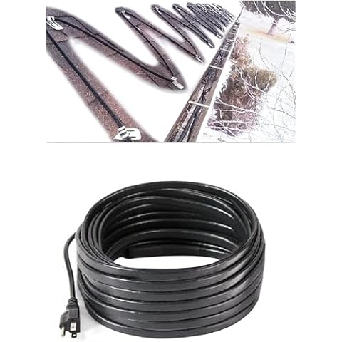 H&G lifestyles Roof Snow De-Icing Pipe Heating Cable with Aluminum Foil Tape for Water Pipes Self-Regulating Temperature 30ft 120V 8W/ft MAX: 158 °F=70℃ Cover