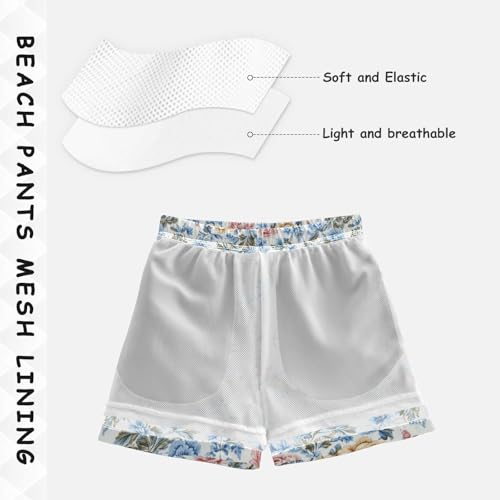 Pigsaly Boys Swim Trunks French Colorful Florals Boys Board Shorts Swimsuit Swimwear Summer Bathing Suit 2T4